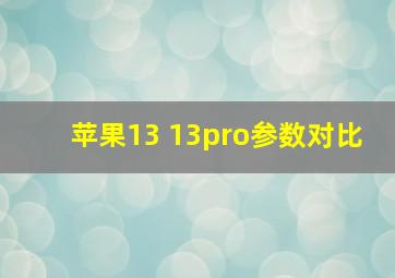 苹果13 13pro参数对比